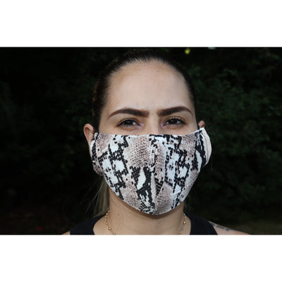 Snake Print Fabric Adult Face Mask - Image Diva